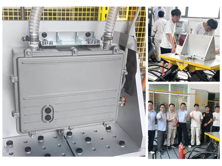 Layout of EVLINK-provided heater and laboratory test-fixture photographs.